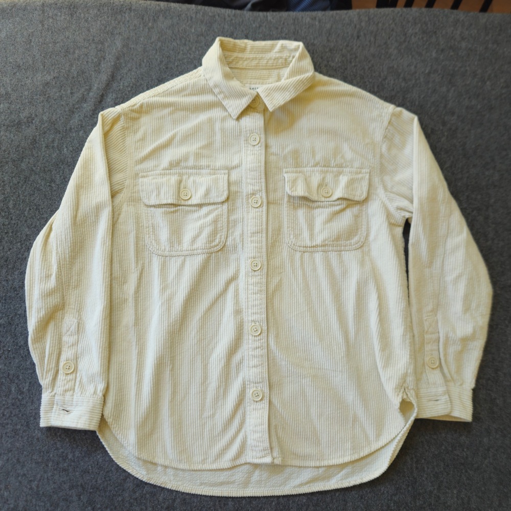AMERICAN EAGLE Coduroy Button Down Shirt Jacket 100% Cotton Small Cream Shacket